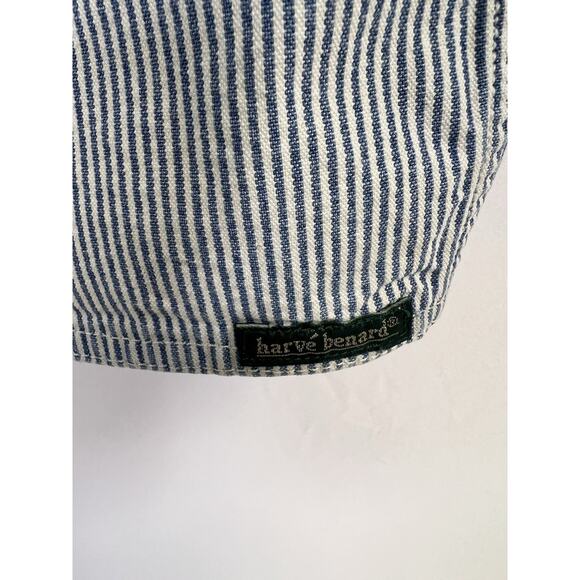 Harve Benard Vtg 90s Women's Blazer White Blue Striped Nautical Women’s L Cotton - Picture 7 of 13
